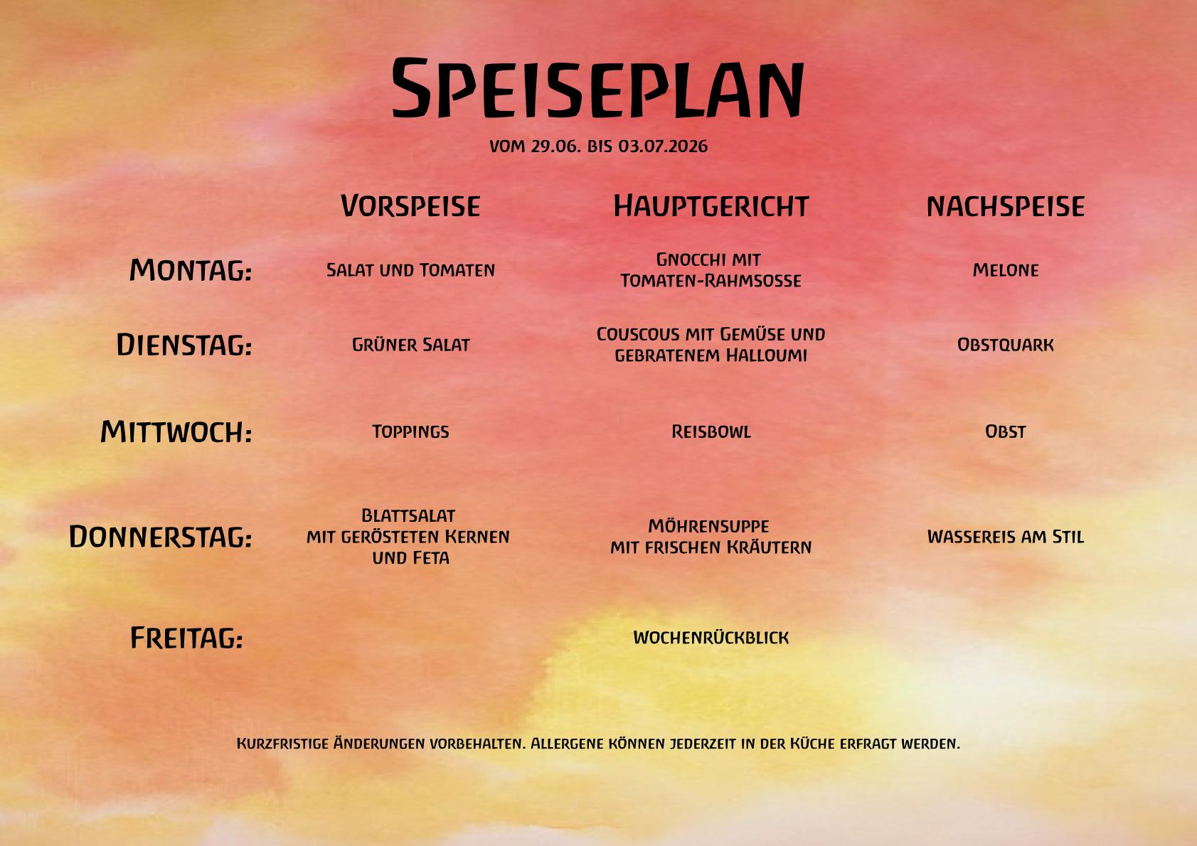 Speiseplan