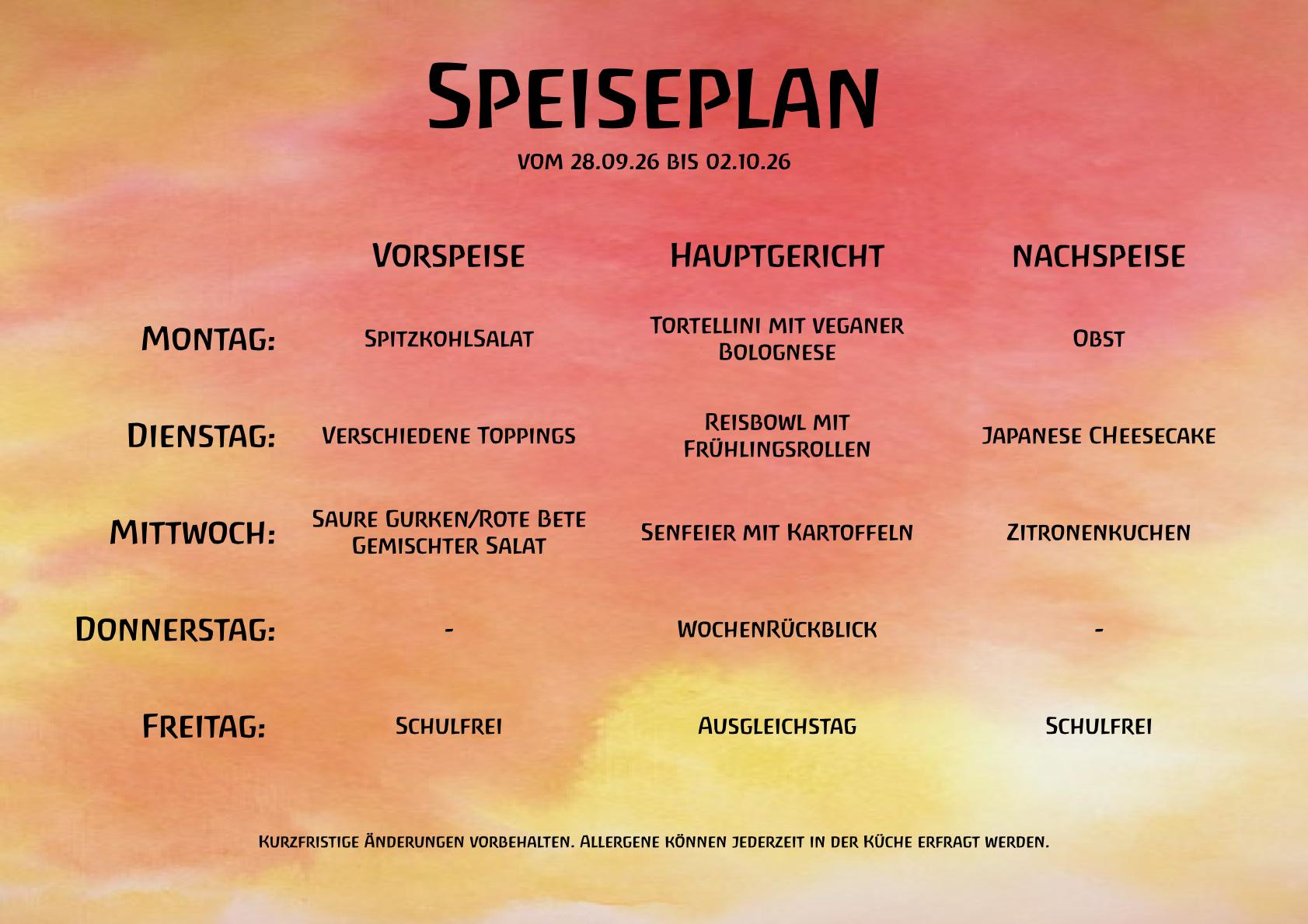 Speiseplan
